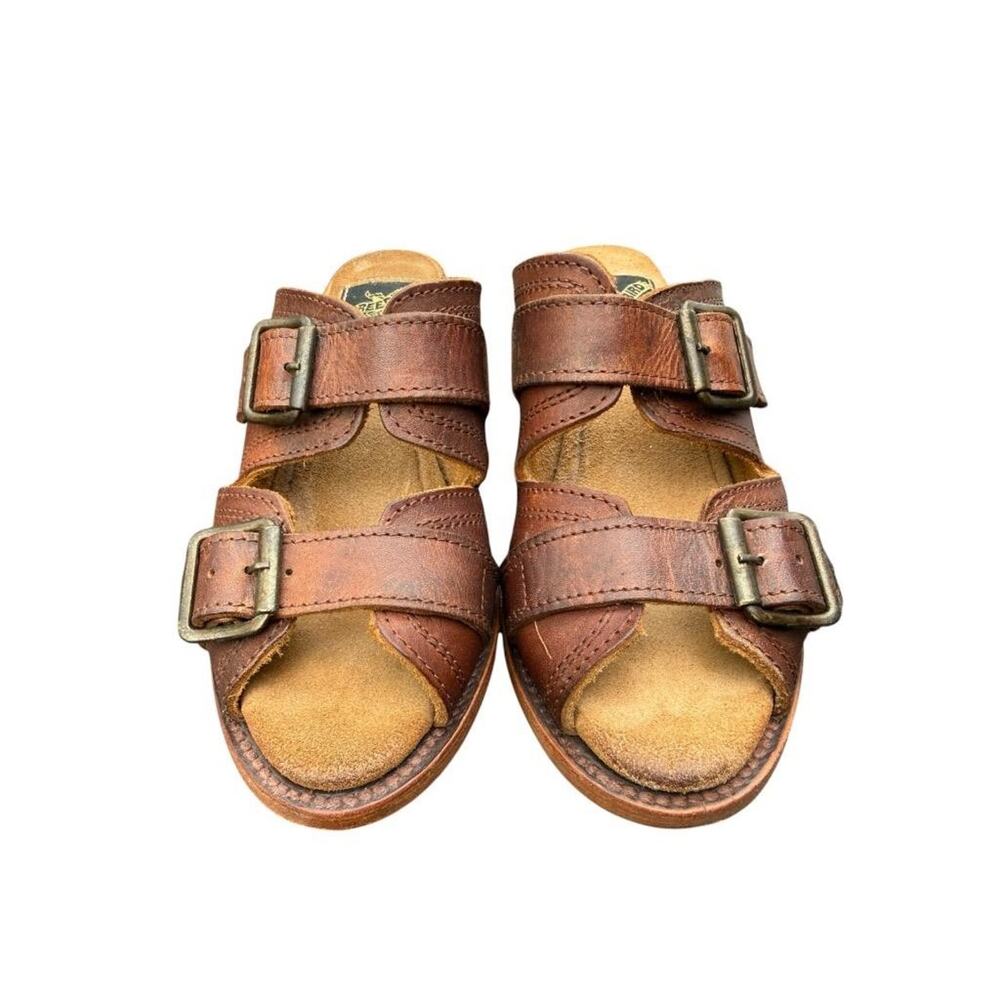 Freebird Caprice Boho Slide Sandal Heel Brown Leather Women size 5 - Picture 3 of 6